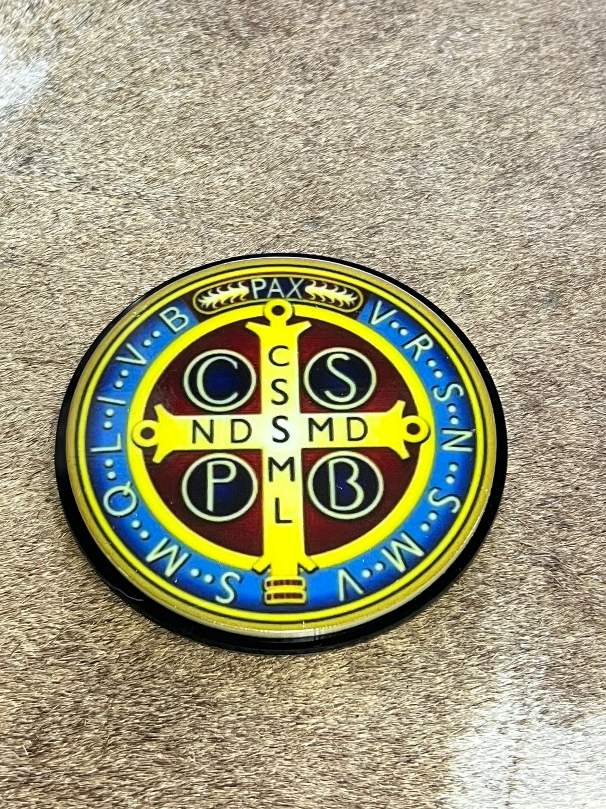 Medálha São Bento Colorido base preta  - Cod. 268