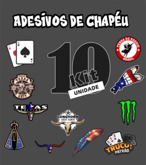Adesivo de Chapéu Kit 10 unidades