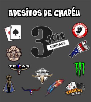Adesivo de Chapéu Kit 3unidades