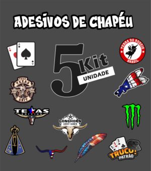 Adesivo de Chapéu Kit 5 unidades